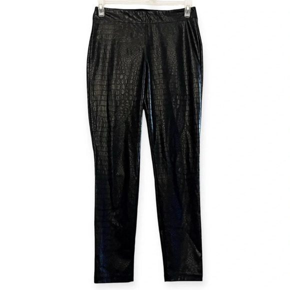 Max Studio croc faux leather straight leg pants party grunge casual fall winter - Picture 1 of 5